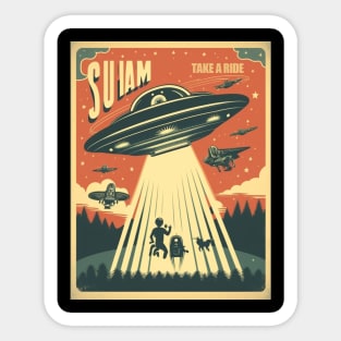 Alien Abduction Sticker